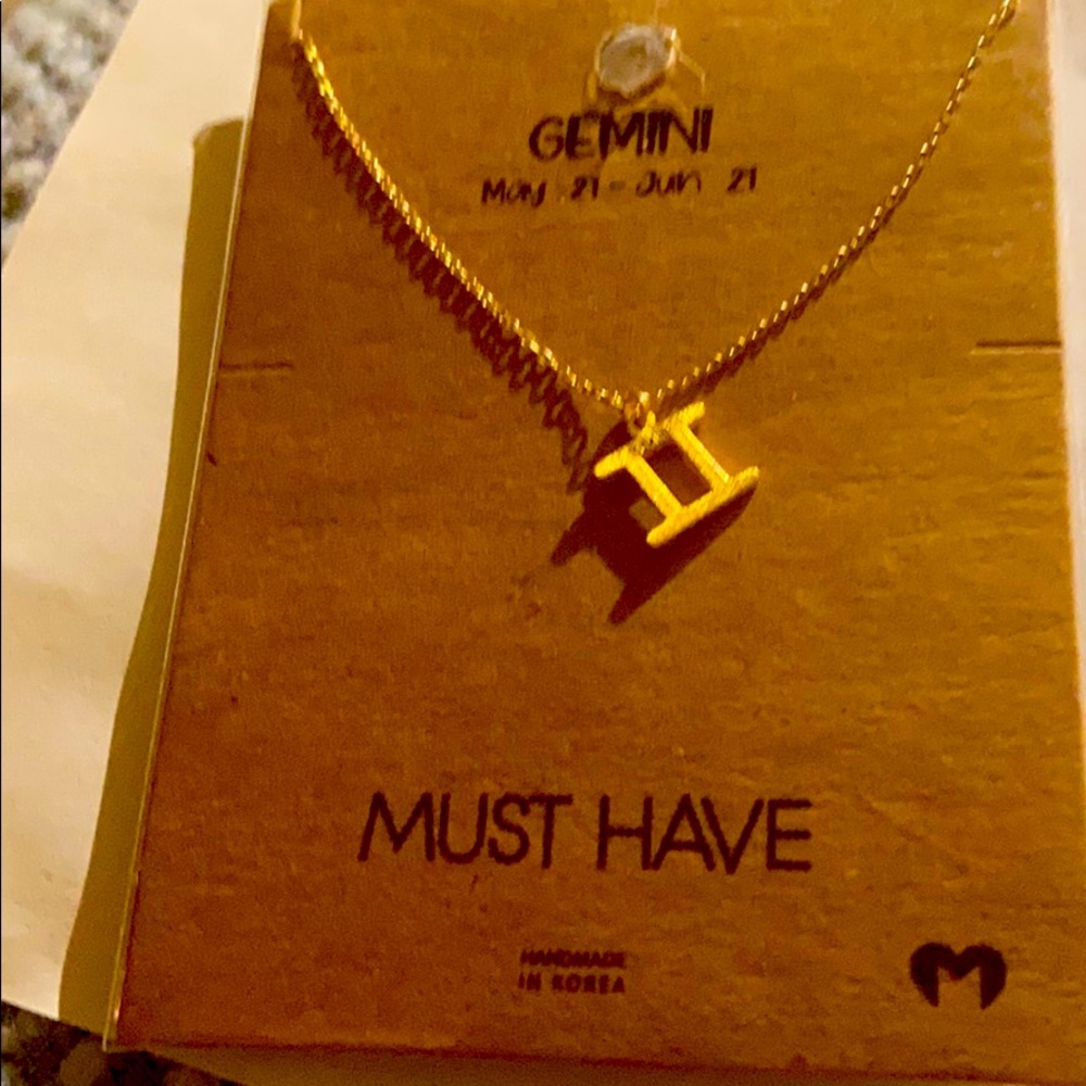 16 inch gold zodiac sign Gemini Necklace